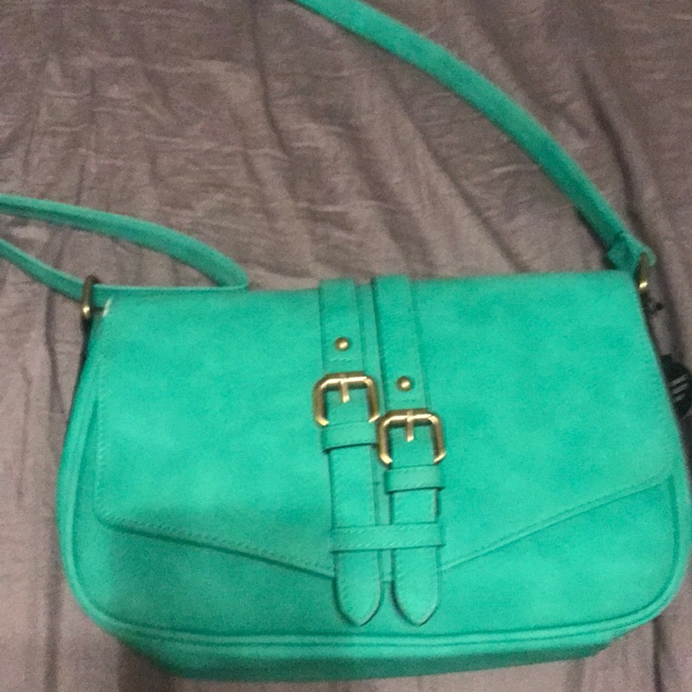 Green crossbody purse